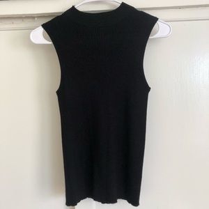 Black High Neck Sleeveless Top Sz S/M